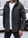 Moška prehodna softshell jakna s kapuco temno siva Dstreet TX4817