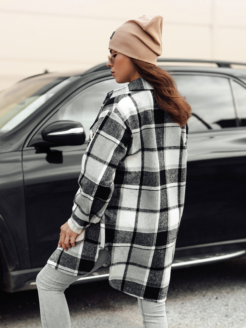 Ženska srajčna jakna PLAIDIFY oversize črna Dstreet TY4752