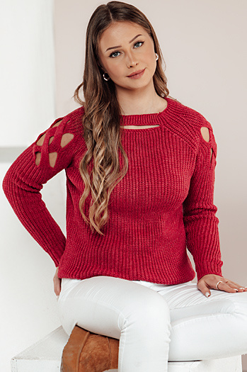 Ženski pulover SLITARIA pink Dstreet MY2411