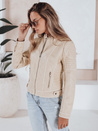 Ženska usnjena jakna ROCKMISS beige Dstreet TY5226