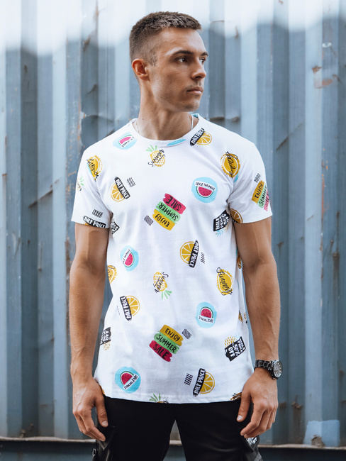 Moška majica s potiskom bela Dstreet RX5613