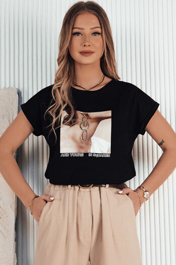 Ženska majica FALCI črna Dstreet RY2397