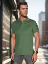 Moška polo majica z našitki zelena Dstreet PX0634