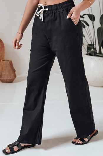 Ženske priložnostne hlače s širokimi nogami BOHO DAY black Dstreet UY2647