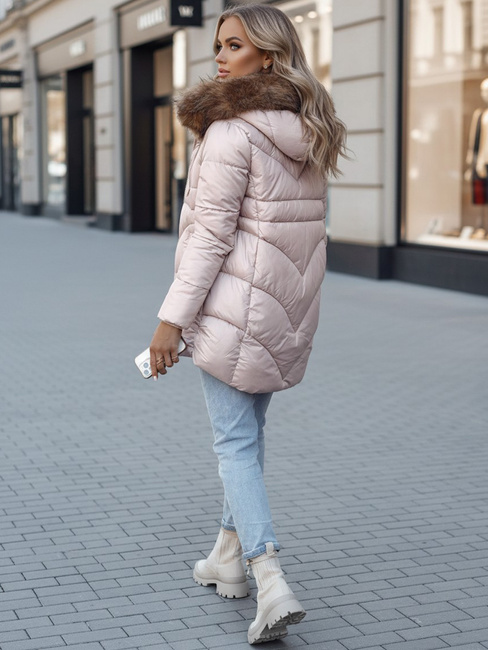 Ženska zimska jakna s kapuco WINTERCHIC roza Dstreet TY4441z