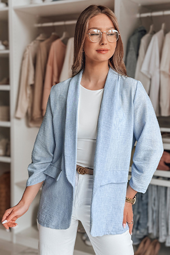 Ženska prevelika jakna SOFT LOVE blue Dstreet PY0132