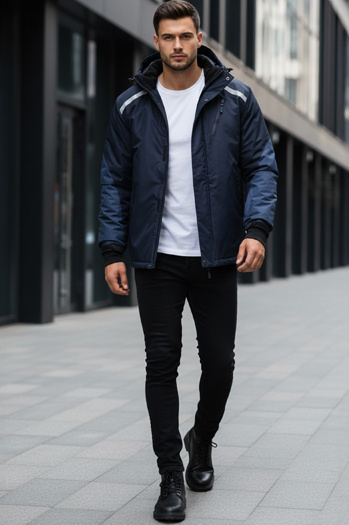 Moška smučarska jakna mornarsko modra Dstreet TX5129