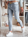 Ženske jeans hlače z vezenino MOONAIR modre Dstreet UY2453