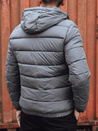 Kurtka zimowa męska pikowana z kapturem szara Dstreet TX4844