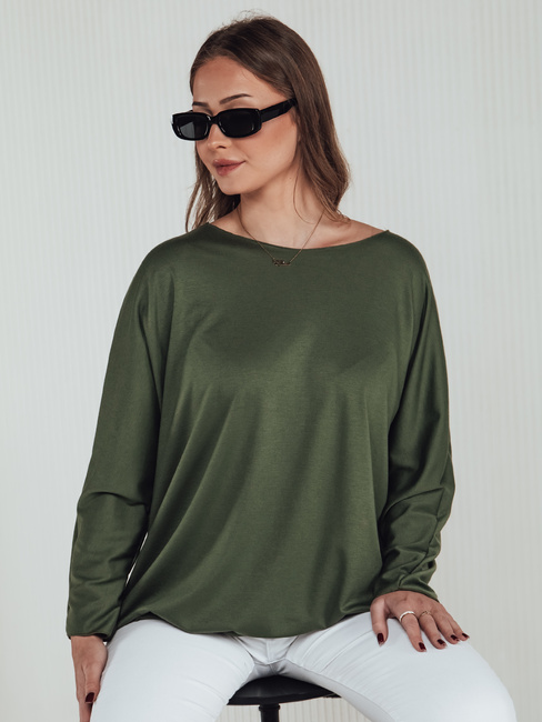 LOOSEFEMME ženska bluza oversize z obeskom zelena Dstreet RY2707
