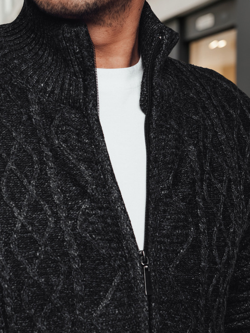 Moški pulover brez gumbov temno sive barve Dstreet WX2252z