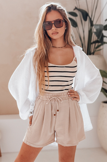 Ženske kratke hlače iz tkanine SUMMER TRIP kaki Dstreet SY0435