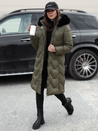 Ženska zimska jakna prešita dolga WINTERACT zelena Dstreet TY4776