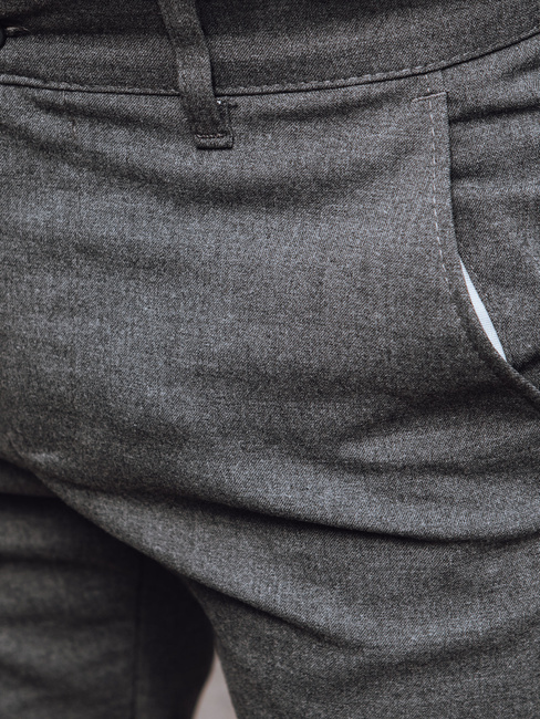 Moške temno sive hlače chinos Dstreet UX4388