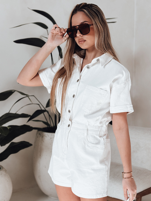 DINOZIA bela jeansova kratka obleka Dstreet EY2589