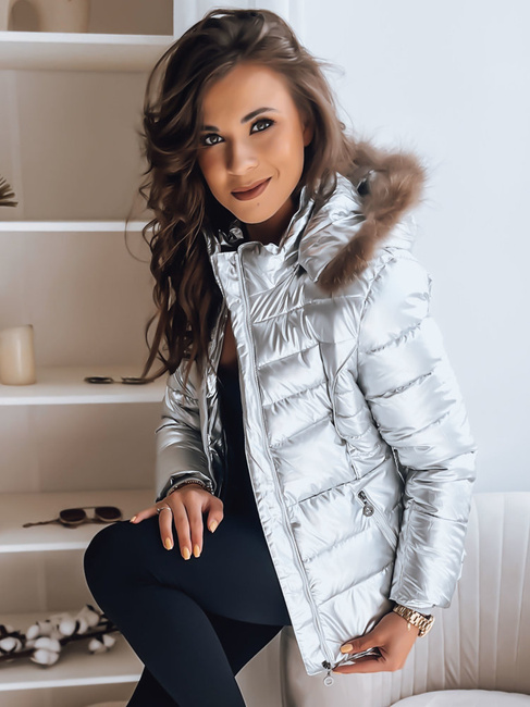 Ženska prešita jakna NELLY Barva Srebrna DSTREET TY3667