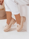 Ženski mokasini LOAFELIA beige Dstreet ZY0603
