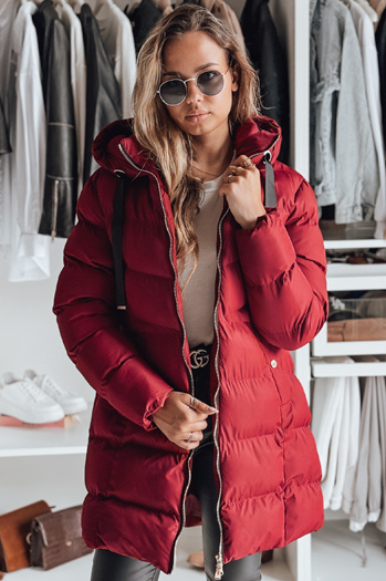 Ženska zimska jakna s kapuco GABRIELLE maroon Dstreet TY4920