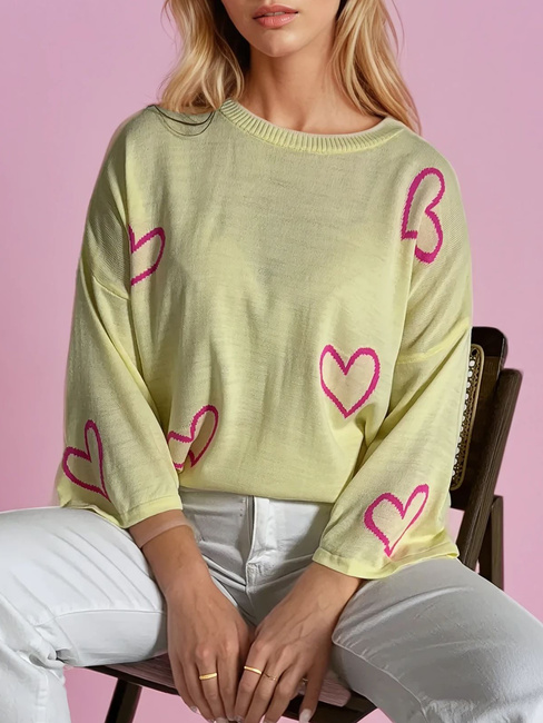Ženski oversize pulover SWEET HEART Barva Limona DSTREET MY1926