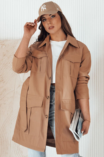VERMONT ženski prehodni plašč s kravato kamelje barve Dstreet NY0580