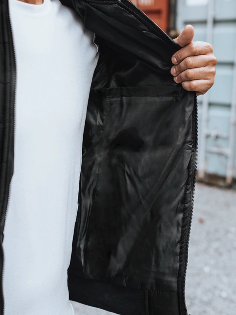 Moška prešita jakna bomber black Dstreet TX2213z