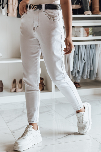 Ženske hlače iz džinsa LIKEMELOO mom fit white Dstreet UY2432