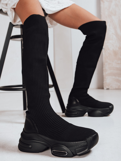 Ženski škornji z nogavicami črne barve Dstreet ZY1321