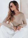 Ženski rebrasti pulover NOLVIE beige Dstreet MY2496