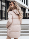 Ženska prešita zimska jakna s kapuco bež barve Dstreet TY5506