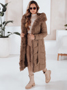 Ženska zimska dolga prešita jakna s krznom camel Dstreet TY5086