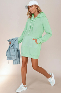 Ženska dolga majica s kapuco oversize TIMMY mint Dstreet EY2561