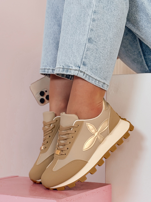 Ženske športne superge FLEXIMOT beige Dstreet ZY0905