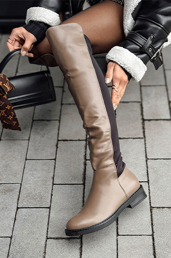 Ženski dolgi kavni škornji LONGDIT Dstreet ZY0501