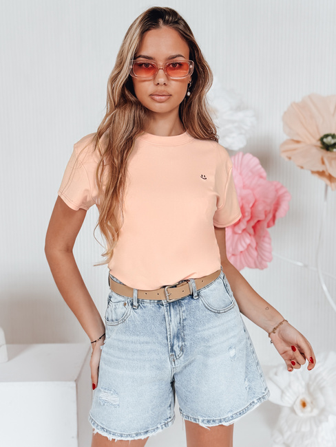 Ženska rebrasta majica SMILE FOR YOU roza Dstreet RY2907