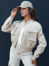Ženska bomber jakna PRIEV beige Dstreet TY4306