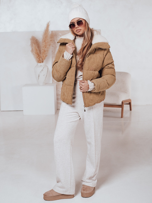 Ženska zimska bunda TRENDYGLAM temno bež Dstreet TY4359
