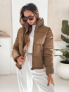 Ženska prešita zimska jakna LAROSE dark beige Dstreet TY5217
