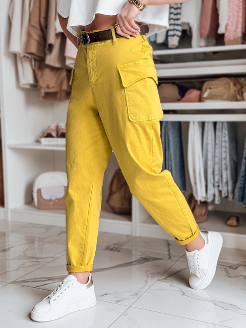 Ženske vrečaste hlače GOTRENDI mustard Dstreet UY2527