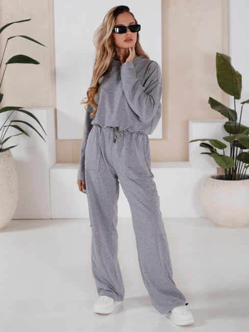 Ženski komplet CHARM svetlo sive trenirke Dstreet AY0958