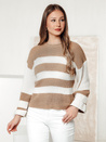 Ženski pulover LINEZZA beige and white Dstreet MY2382