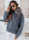 Ženska jeans jakna FURDENIM s krznom svetlo modra Dstreet TY4755