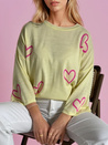 Ženski oversize pulover SWEET HEART Barva Limona DSTREET MY1926