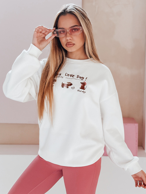 Ženska bluza prevelike velikosti z jazbečarji JAMNIKOVE bela Dstreet BY1498