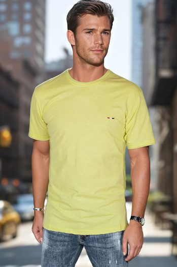 Moška majica z vezenino, rumena Dstreet RX5636