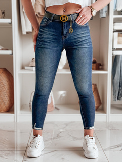 Ženske oprijete jeans hlače s pasom SKINNYJUP blue Dstreet UY2223_3