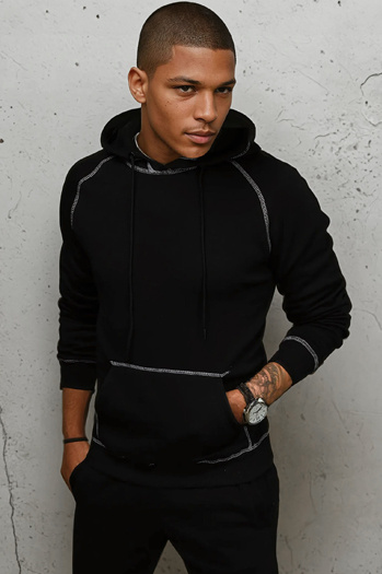 Moška jopa s kapuco Barva Črna DSTREET BX5515