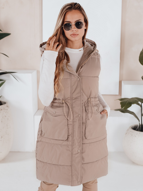 Ženski brezrokavnik LADISA camel Dstreet TY3289