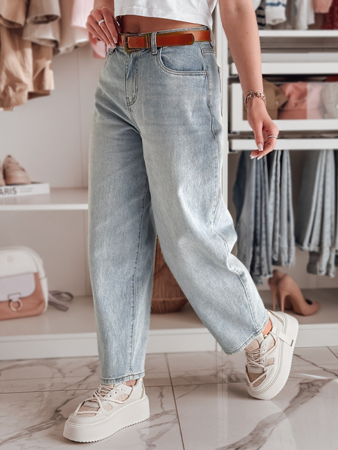 Ženske jeans hlače s pasom NEWFLOVER blue Dstreet UY2435