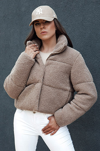 Kurtka damska krótka CELESTIAL kamelowa Dstreet TY4482