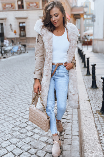 Ženska zimska jakna HARPERSOFT beige Dstreet TY3687